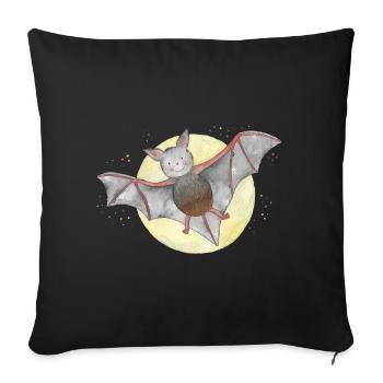 Dents de vampire de chauve-souris - Housse de coussin décorative 45 x 45 cm - noir - Devant