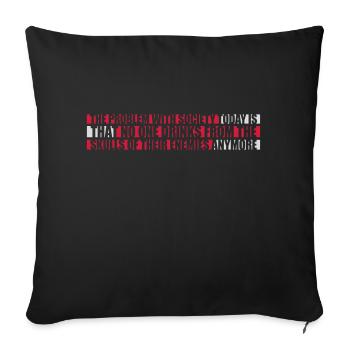 drinks from enemies skulls - Sofa pillowcase 17,3'' x 17,3'' (45 x 45 cm) - black - Front