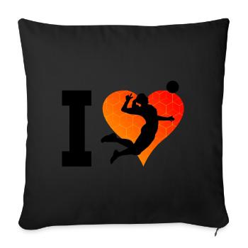 Volley volleyball players playing volleyball - Sofa pillowcase 17,3'' x 17,3'' (45 x 45 cm) - black - Front