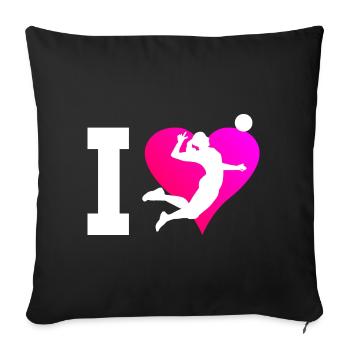 Volley-ball Joueurs de volley-ball - Housse de coussin décorative 45 x 45 cm - noir - Devant