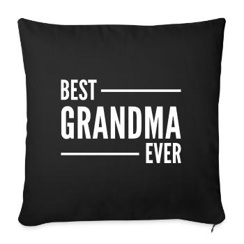 BEST GRANDMA EVER. GRANDMA GIFT. - Sofa pillowcase 17,3'' x 17,3'' (45 x 45 cm) - black - Front