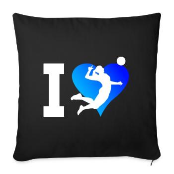 Jeux de volleyball féminin Joueurs de volleyball masculins - Housse de coussin décorative 45 x 45 cm - noir - Devant