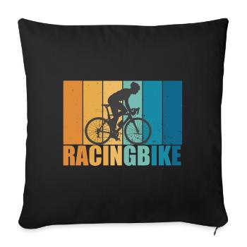 Road Bike Vintage Retro Cycling Bike Gift - Sofa pillowcase 17,3'' x 17,3'' (45 x 45 cm) - black - Front