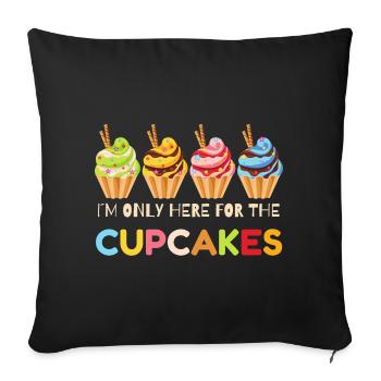 Funny Cupcakes, Cupcake Celebrations, Cupcake Gift - Sofa pillowcase 17,3'' x 17,3'' (45 x 45 cm) - black - Front