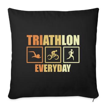Bike Triathlon Routine - Sofa pillowcase 17,3'' x 17,3'' (45 x 45 cm) - black - Front