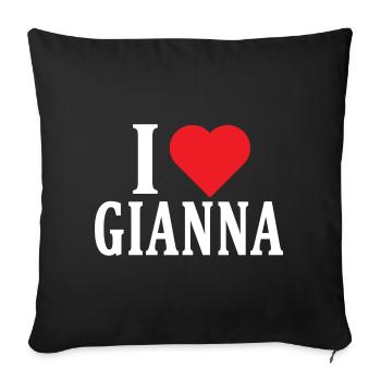 T-Shirt Ich liebe Gianna T-Shirt Geschenkidee - Sofakissenbezug 45 x 45 cm - Schwarz - Vorne