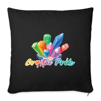 Crystal Pride- colorful crystals - Sofa pillowcase 17,3'' x 17,3'' (45 x 45 cm) - black - Front