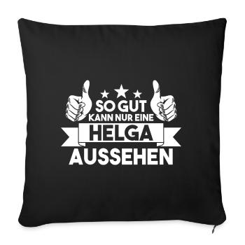 Helga - Sofakissenbezug 45 x 45 cm - Schwarz - Vorne
