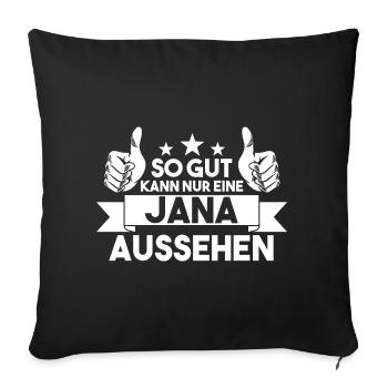 Jana - Sofakissenbezug 45 x 45 cm - Schwarz - Vorne