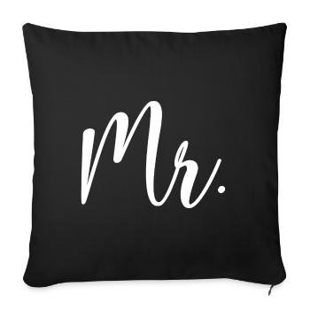 Mr. Matching Couple Engagement Wedding Honeymoon - Sofa pillowcase 17,3'' x 17,3'' (45 x 45 cm) - black - Front