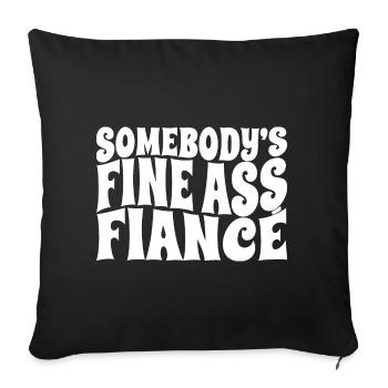 Le beau fiancé du cul de quelqu’un, le marié à être fiancé - Housse de coussin décorative 45 x 45 cm - noir - Devant
