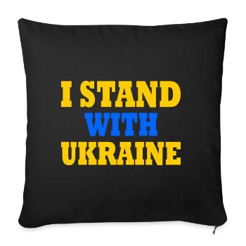 I stand with ukraine - Housse de coussin décorative 45 x 45 cm - noir - Devant