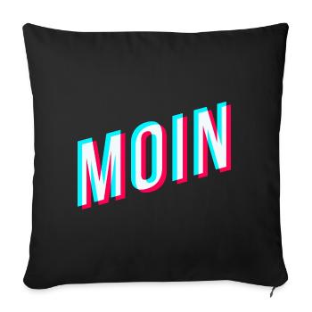 Moin | Glitcheffekt | Tiktok - Sofakissenbezug 45 x 45 cm - Schwarz - Vorne