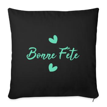 FÊTE DES MÈRES. BONNE FÊTE MAMAN. MAMAN. JE T'AIME - Housse de coussin décorative 45 x 45 cm - noir - Devant