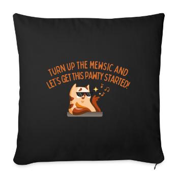 Turn Up The Mewsic - Sofa pillowcase 17,3'' x 17,3'' (45 x 45 cm) - black - Front