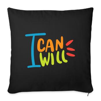 I will i can - Sofakissenbezug 45 x 45 cm - Schwarz - Vorne