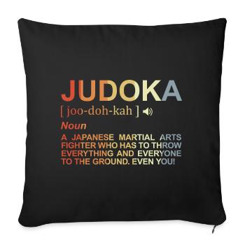 Judoka Wörterbuch - Sofakissenbezug 45 x 45 cm - Schwarz - Vorne