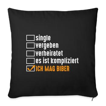 Nagetier Biberliebhaber Biber - Sofakissenbezug 45 x 45 cm - Schwarz - Vorne