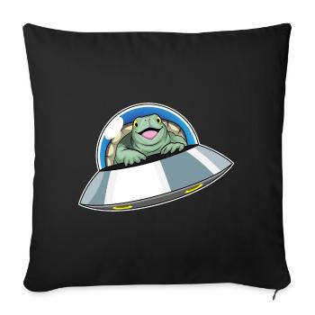 Turtle Spaceship Space - Housse de coussin décorative 45 x 45 cm - noir - Devant