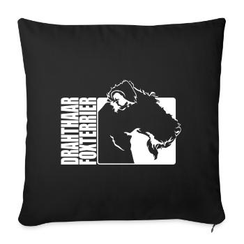 Drahthaar Foxterrier Profil Hunde Hund Wilsigns - Sofakissenbezug 45 x 45 cm - Schwarz - Vorne