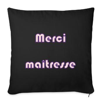 MERCI. MAÎTRESSE. MAÎTRE. MERCI MAÎTRESSE. MAITRE - Housse de coussin décorative 45 x 45 cm - noir - Devant