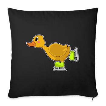 Duck Ice Skating Ice Skates Winter Sports - Sofa pillowcase 17,3'' x 17,3'' (45 x 45 cm) - black - Front
