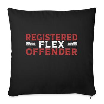 Funny Registered Flex Offender Bodybuilding - Sofakissenbezug 45 x 45 cm - Schwarz - Vorne