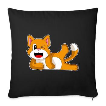 Gymnastique de fitness yoga pour chats - Housse de coussin décorative 45 x 45 cm - noir - Devant