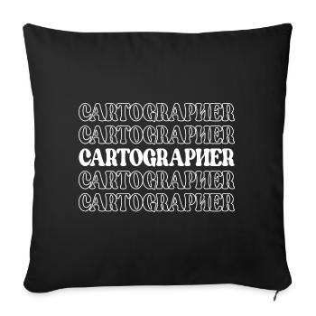 Cartographe Cartographe Créateur de cartes Géographie - Housse de coussin décorative 45 x 45 cm - noir - Devant