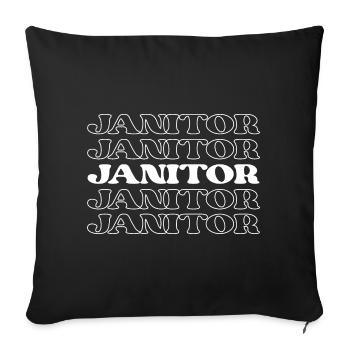 Concierge Concierge Nettoyeur Agent d’entretien - Housse de coussin décorative 45 x 45 cm - noir - Devant
