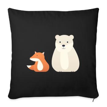 Cute animal motifs for children - Sofa pillowcase 17,3'' x 17,3'' (45 x 45 cm) - black - Front