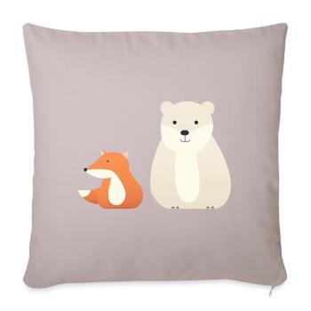 Cute animal motifs for children - Sofa pillowcase 17,3'' x 17,3'' (45 x 45 cm) - light taupe - Front