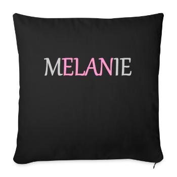 Melanie - Elan - Namenstag Vers.1 - Sofakissenbezug 45 x 45 cm - Schwarz - Vorne