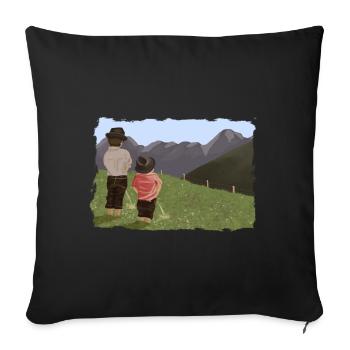 Biesler mit Aussicht - Sofakissenbezug 45 x 45 cm - Schwarz - Vorne