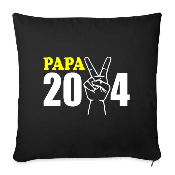 Papa 2024 - Housse de coussin décorative 45 x 45 cm - noir - Devant