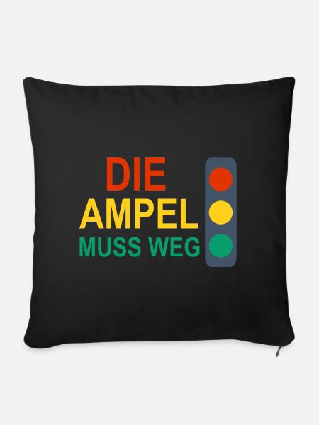 Die Ampel muss Weg - Sofakissenbezug 45 x 45 cm - Schwarz