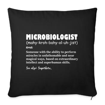 Funny Microbiologist Definition - Sofa pillowcase 17,3'' x 17,3'' (45 x 45 cm) - black - Front
