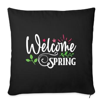 Welcome Spring - Sofa pillowcase 17,3'' x 17,3'' (45 x 45 cm) - black - Front