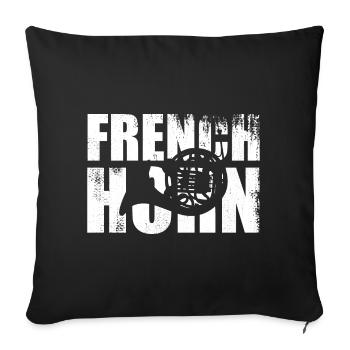 Cor d’harmonie rétro - Housse de coussin décorative 45 x 45 cm - noir - Devant