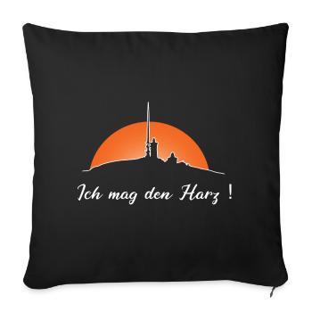 Ich mag den Harz -Brocken - Sofakissenbezug 45 x 45 cm - Schwarz - Vorne