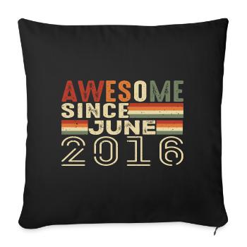 June 2016 Original 2016 Anniversary 2016 June 2016 - Sofa pillowcase 17,3'' x 17,3'' (45 x 45 cm) - black - Front