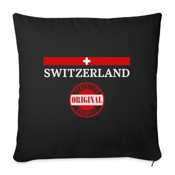 Flag of Switzerland, Swiss pride - Sofa pillowcase 17,3'' x 17,3'' (45 x 45 cm) - black - Front