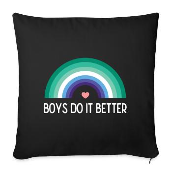 LGBTQ Pride Month - Boys Do it better - Sofa pillowcase 17,3'' x 17,3'' (45 x 45 cm) - black - Front