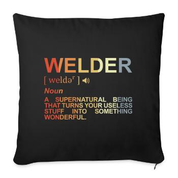 Welder Dictionary - Sofa pillowcase 17,3'' x 17,3'' (45 x 45 cm) - black - Front
