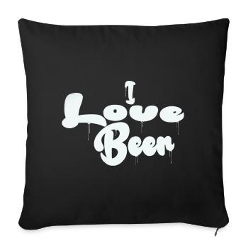 I love beer - Sofa pillowcase 17,3'' x 17,3'' (45 x 45 cm) - black - Front