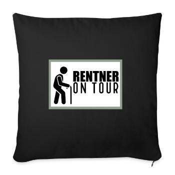 Panneau d’avertissement pour les aînés actifs - Housse de coussin décorative 45 x 45 cm - noir - Devant
