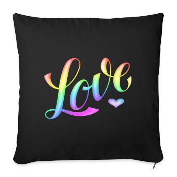 Love - Regenbogen -Desingned by KissingLetters - Housse de coussin décorative 45 x 45 cm - noir - Devant