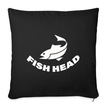FISH HEAD - Sofakissenbezug 45 x 45 cm - Schwarz - Vorne