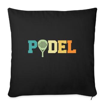 Retro padel - Sofa pillowcase 17,3'' x 17,3'' (45 x 45 cm) - black - Front