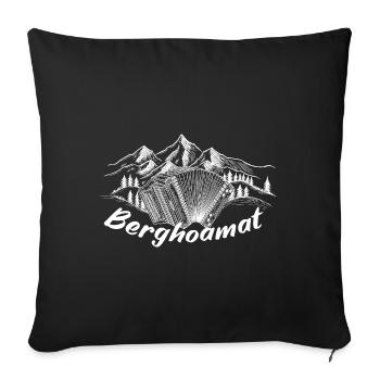 Harmonika Alpen - Berghoamat (w) | ZiachON! - Sofakissenbezug 45 x 45 cm - Schwarz - Vorne